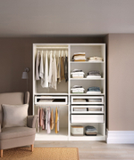 Гардероб PAX IKEA (комбинация) с 4 ящиками 150x58x201 см (белый) 150*58*201 см, Белый   Фиеста