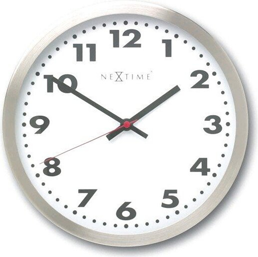 Настенные часы NeXtime, нержавеющая сталь, 26 см, белые