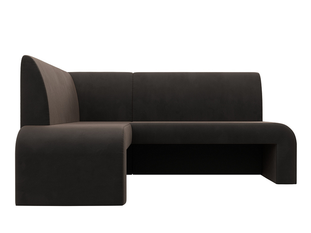 Диван кухонный угловой Кармен левый угол, Коричневый, Велюр, 126128L