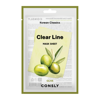 Тканевая маска с экстрактом оливы CONSLY Clear Line Olive Mask Sheet