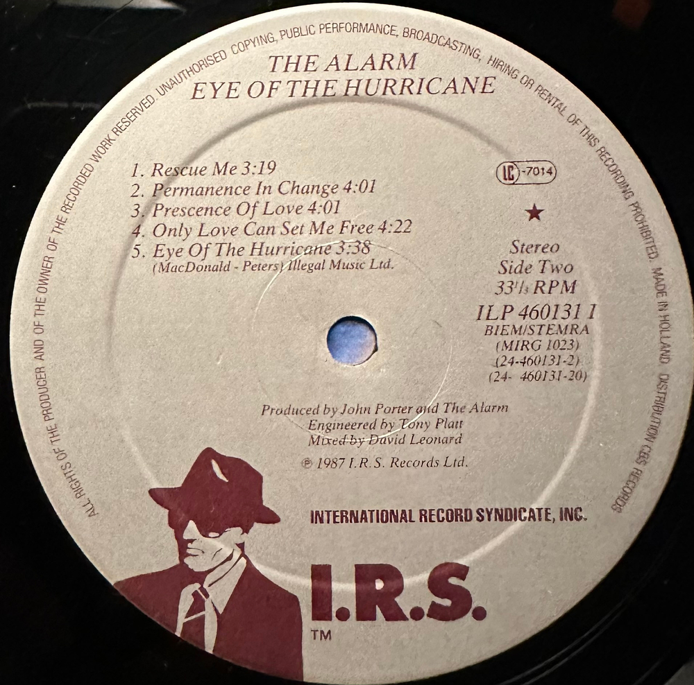 The Alarm - Eye Of The Hurricane (Нидерланды 1987г.)