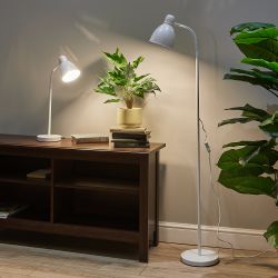 UML-T701 E27 WHITE Торшер напольный под лампу Е27. 60W. с регулировкой наклона. Механический выключатель. Белый. ТМ Uniel