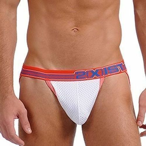 Мужские трусы джоки спортивные белые в сетку 2xist White Jock