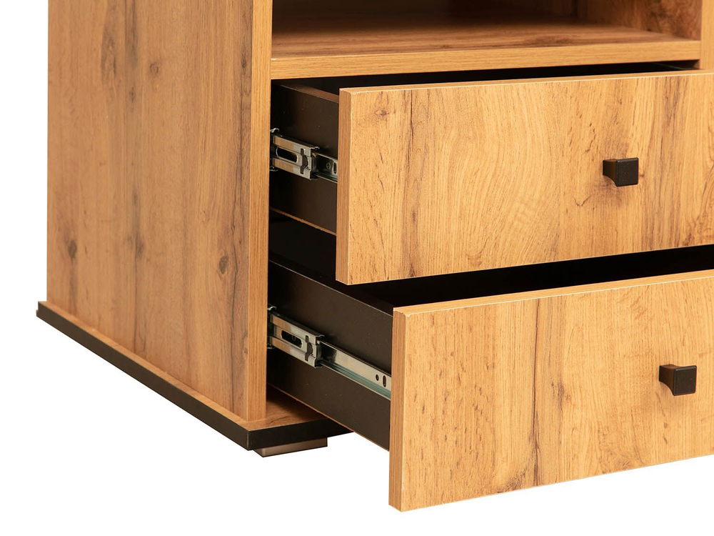 Спальня Либерти (опора h20) Дуб вотан/Черный