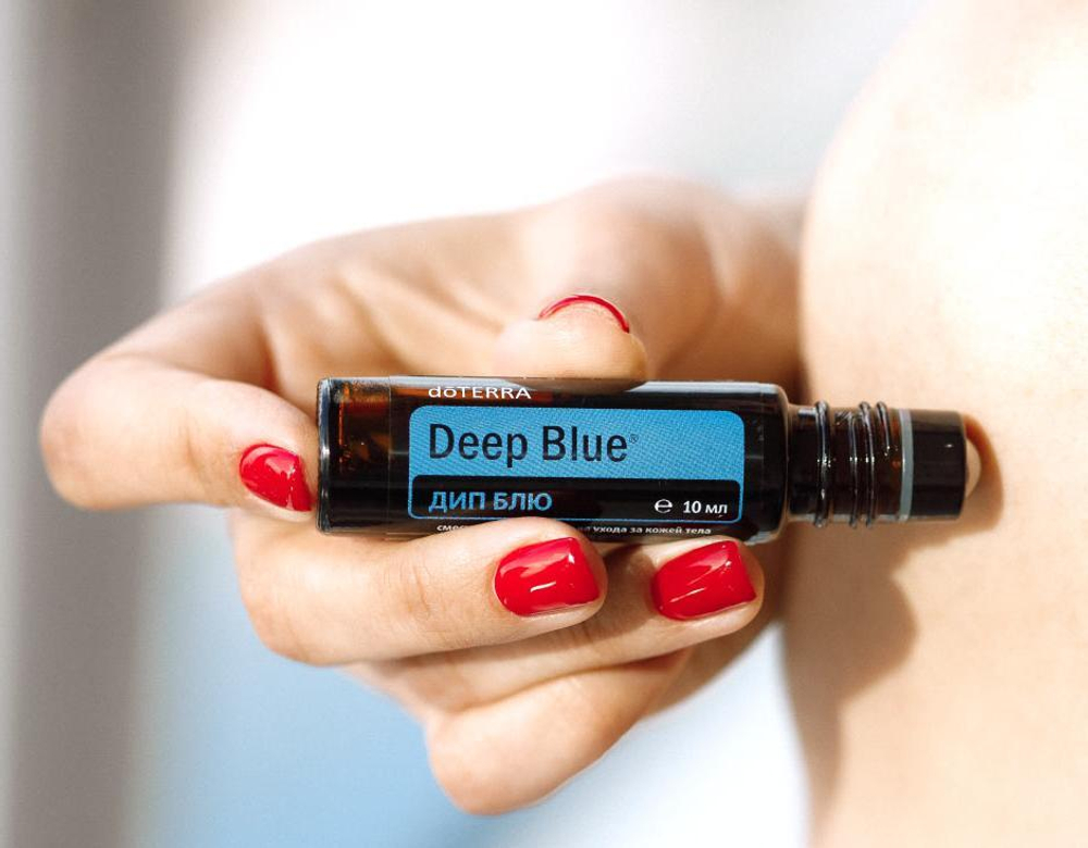 "Дип Блю" успокаивающая смесь эфирных масел для массажа, doTERRA Deep Blue (без кокосового масла), роллер 10 мл