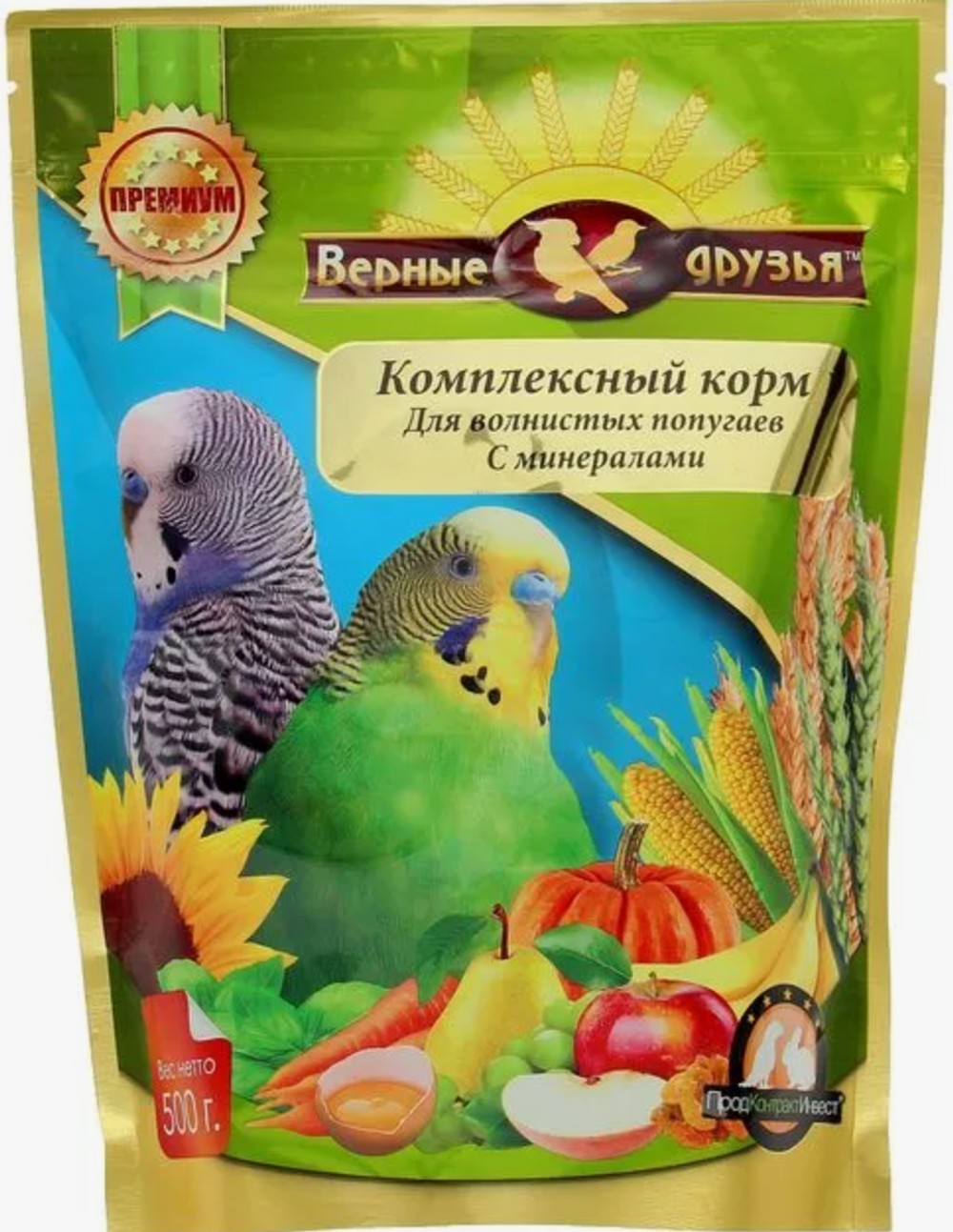 Верные Друзья 500г. корм для волнистых попугаев с минералами