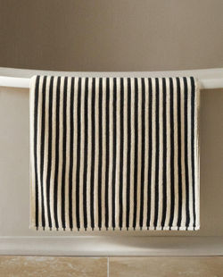 Zara Home - Цветной полосатый коврик для ванной комнаты, черный, 60x90 см