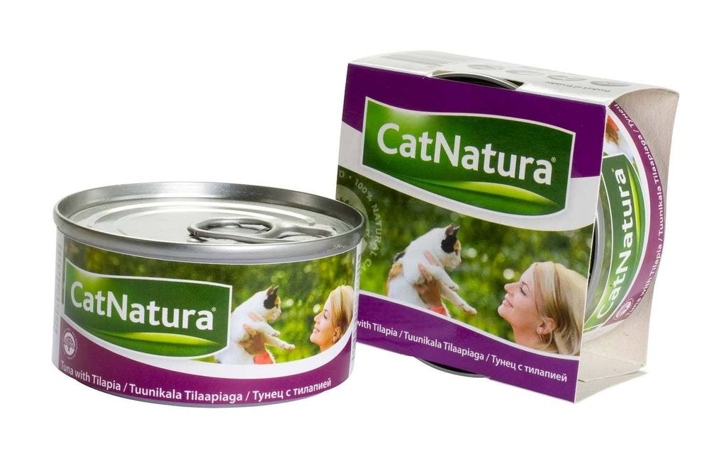 Cat Natura консервы для кошек тунец с тилапией 85г
