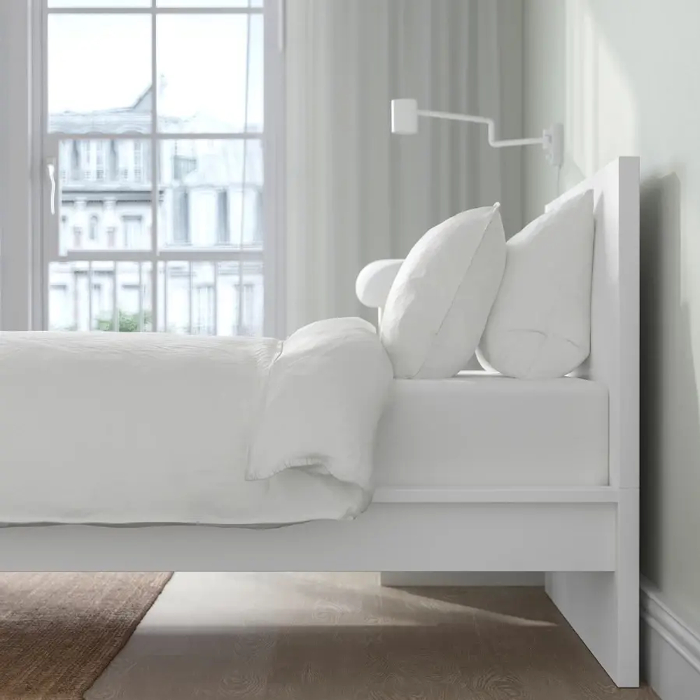 Каркас кровати - IKEA MALM/LОNSET/LÖNSET , 120х200 см, белый МАЛЬМ/ЛОНСЕТ ИКЕА