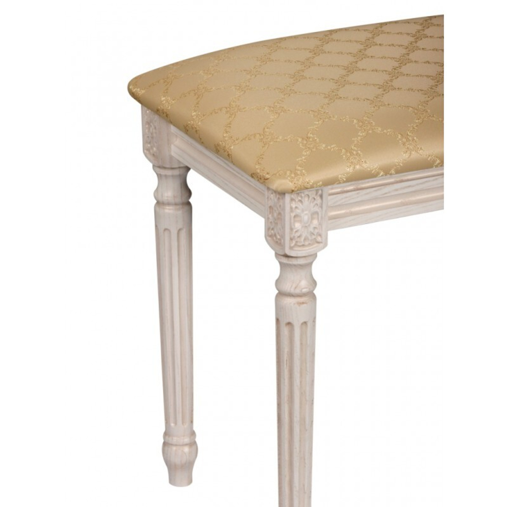 Банкетка "Римская" 350х490 выбеленный дуб/золотая патина/вензель бежевый РБЗ49ЛБ