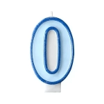 Свеча-цифра 0, двухцветная, МИКС, в пакете с картонным клипсатором ФЕЕРИКА