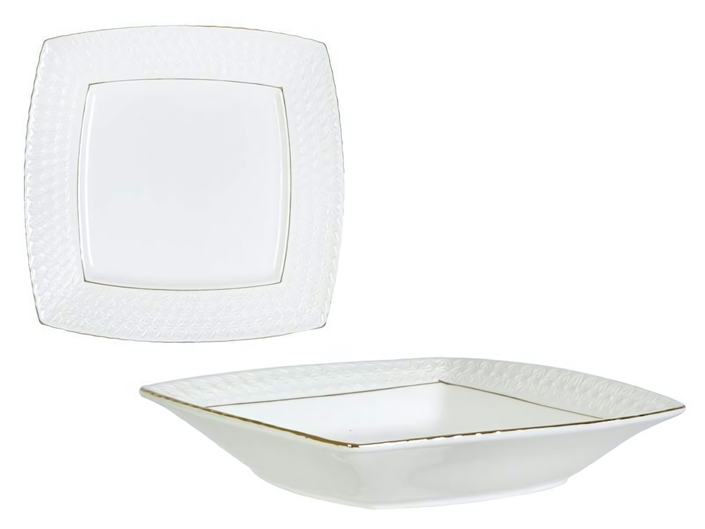 Тарелка суповая 1130мл 23см квадр. Снежная королева (57817)