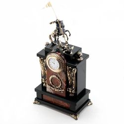 Часы "Георгий Победоносец" камень яшма 190х115х350 мм 6500 гр. R115001