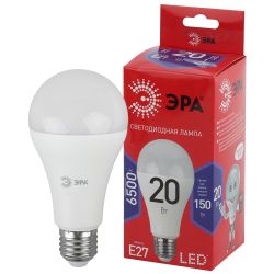 Лампа светодиодная ЭРА RED LINE LED A65-20W-865-E27 R 20Вт груша холодный дневной свет Е27 | Лампы cветодиодные Груша (A)