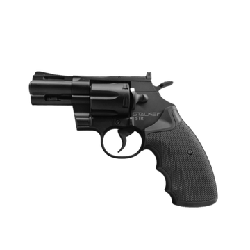 Револьвер пневматический Stalker STR (аналог "Colt Python 2,5") к.4,5мм, металл, 86 м/с, HOP-UP, функциональный барабан, 6 фальшпатронов, ускоритель заряжания, чёрный, 900г