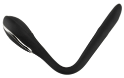 Черный гибкий уретральный стимулятор с вибрацией Vibrating Bendable Dilator - 13,5 см.