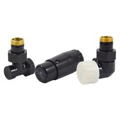 Комплект трехосевой SCHLOSSER STANDARD MINI 1/2quot; правый, Ral 9005, с термоголовкой MINI M30x1,5