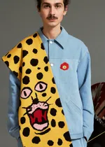 Шарф Кружок Леопард желтый