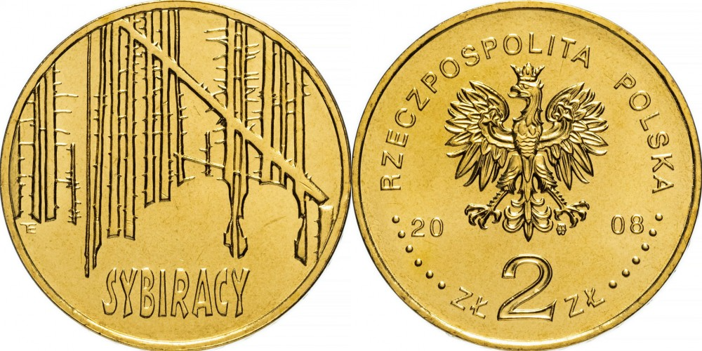 Польша 2 злотых, 2008 Сибирские ссыльные aUNC