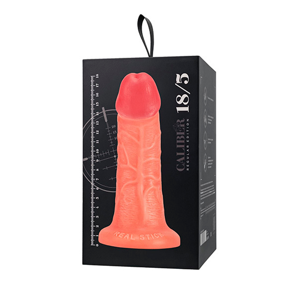 Фаллоимитатор с изогнутой головкой 18см на присоске ToyFa RealStick Caliber 983011