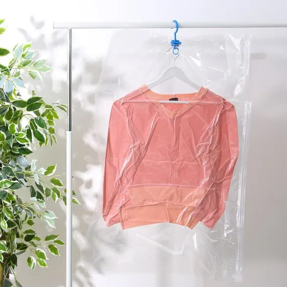 Вакуумный пакет для хранения вещей с крючком, 105×70 см, прозрачный