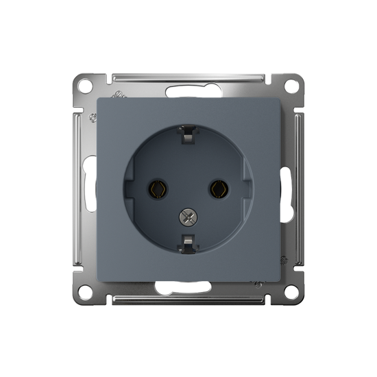 Розетка 1-м СП AtlasDesign 16А IP20 с заземл. механизм грифель SE ATN000743