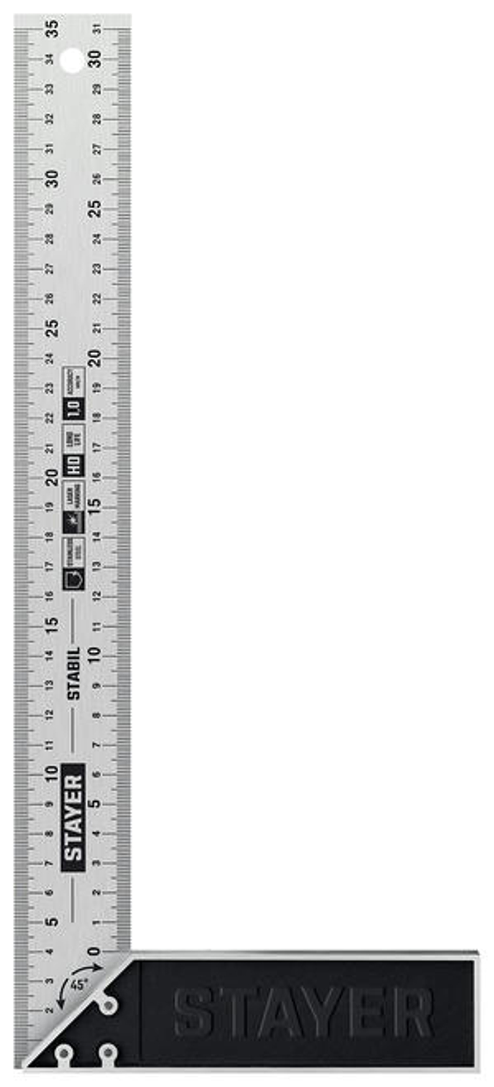 Столярный угольник с нержавеющим полотном STABIL STAYER 3431-35_z02