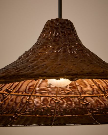 Bladia Абажур из ротанга с коричневой отделкой Ø70 см