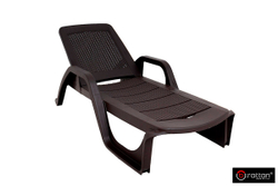 Шезлонг B:rattan NILO стопирующийся, коричневый
