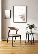 Стул кресло из дерева OSTIN 2 черное дерево + шоколадный 231