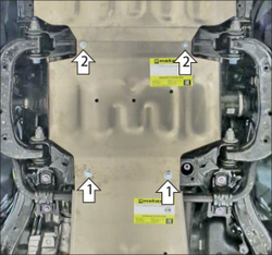 Защита алюминиевая 5 мм Д;ПДф для Toyota Land Cruiser Prado 250 Motodor.32532