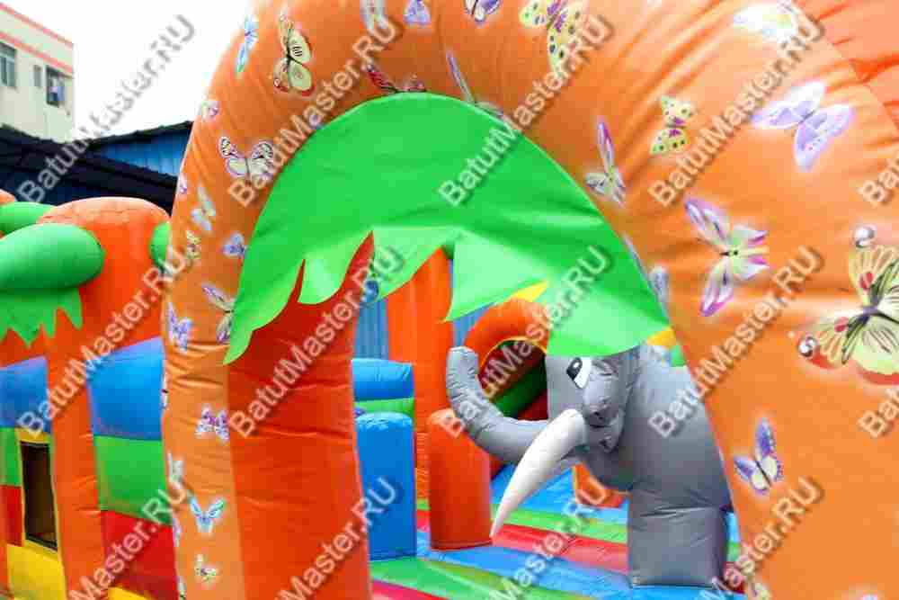 Надувной батут горка "Парк Юрского периода"