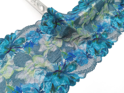 Эластичное кружево, 22 см, карибская волна (принт), (Арт: EK-2720), м
