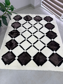 Ковер прямоугольный натуральный мех овчина, 210 х 170 см.