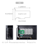 Внешний корпус для видеокарты Wikingoo M2-215-240W. EGPU. Thunderbolt 3/4.