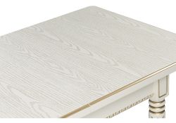 Деревянный стол Леджер 130(170)х75х77 слоновая кость / патина золото