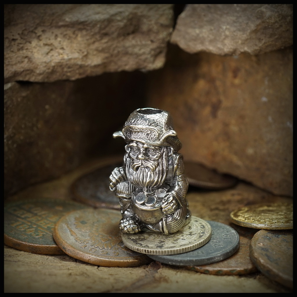 Темлячная бусина "Дед Хабар" для ножей , мельхиор