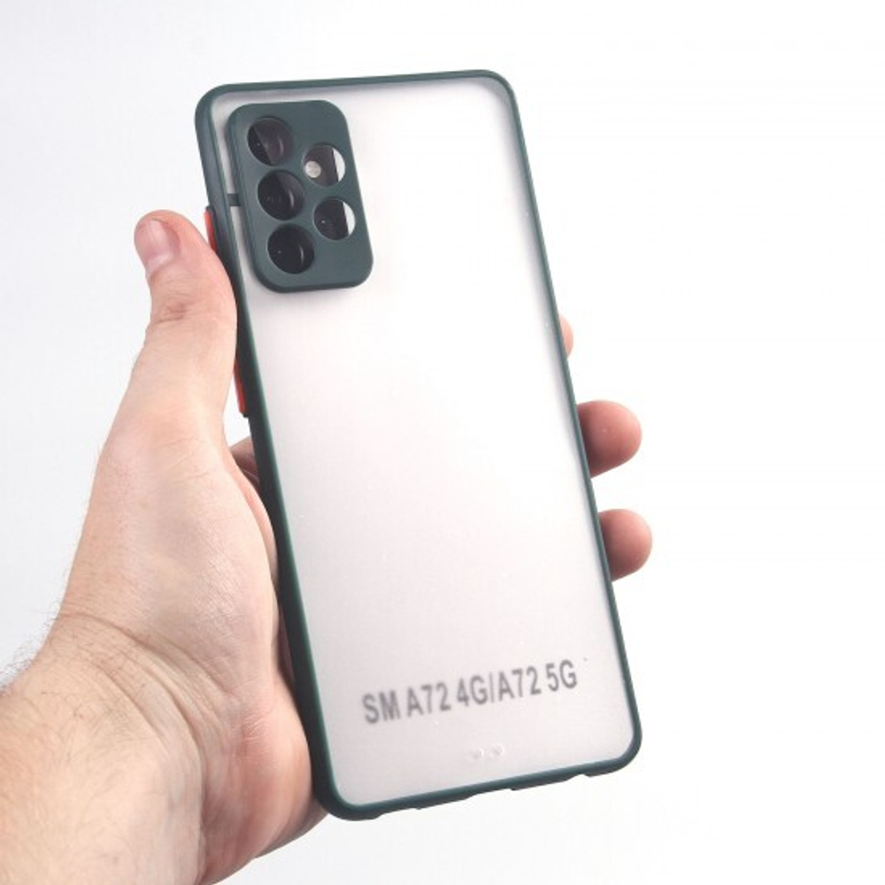 Чехол для Samsung Galaxy A72, прозрачный, матовый, 0,5 мм, 012507 Синий