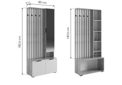 Готовая прихожая Бери дуб крафт золотой / белое дерево