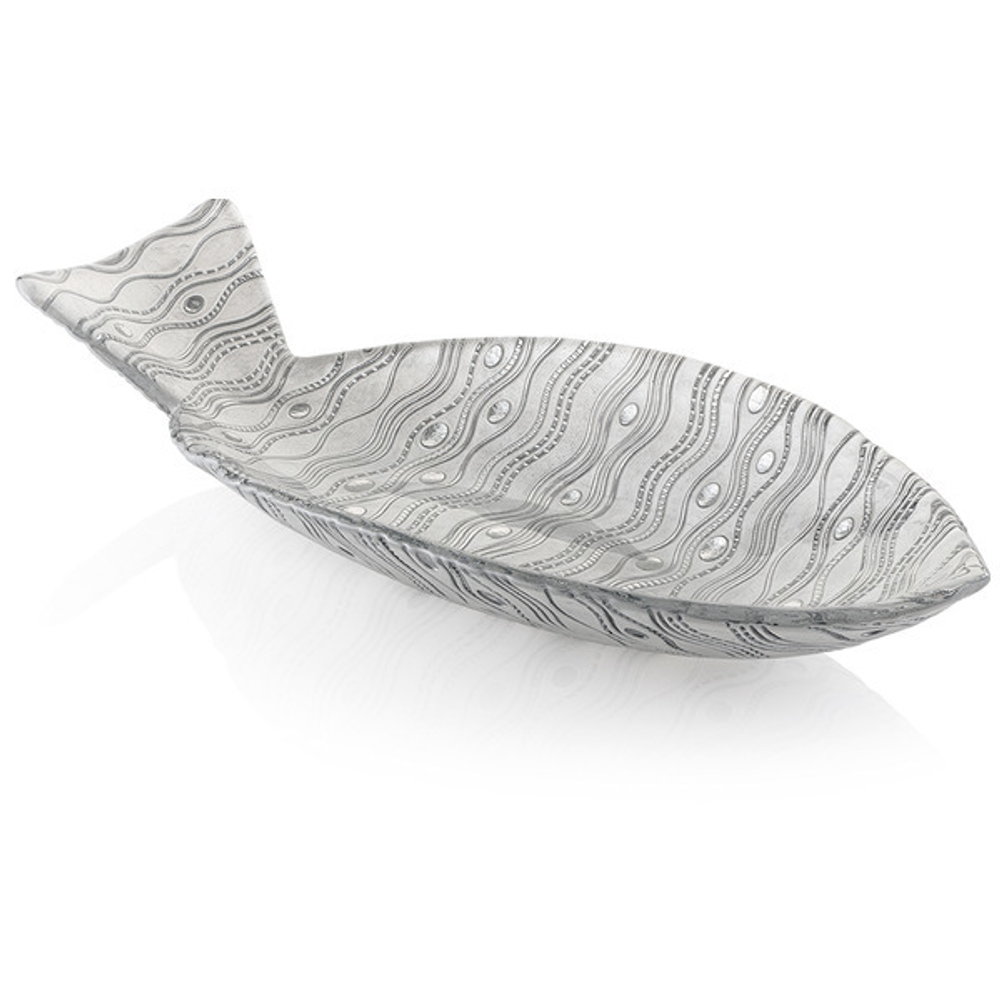 Блюдо для центра стола IVV Морская глубина 46х21см серебристый-хром
