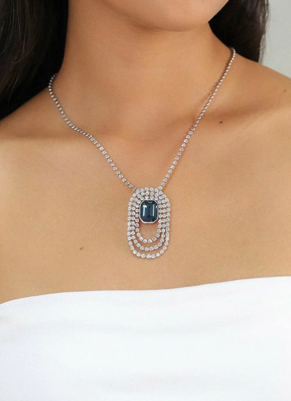 Колье ORI TAO, Azzurra, с кристаллом, OT24.1-15-31701 (синий)