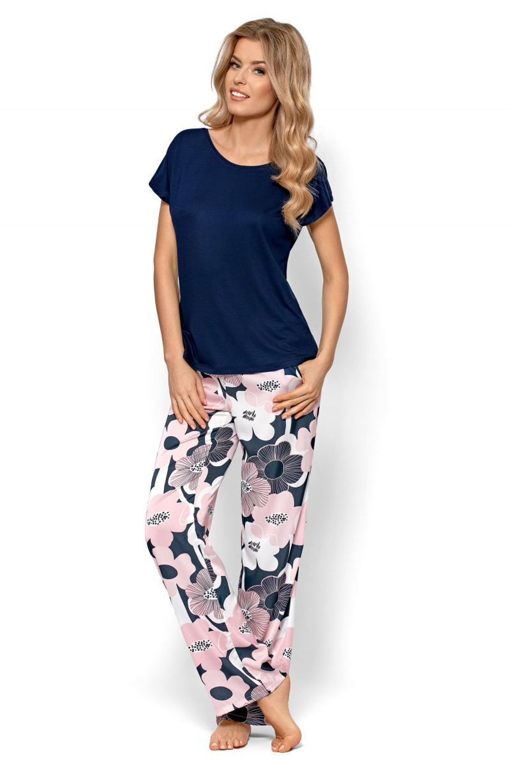 Пижамный комплект Bianca из вискозного полотна (Размер: S) (Цвет: темно-синий)