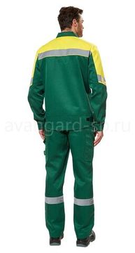 Костюм "Монтажник" полукомбинезон (зеленый/желтый)