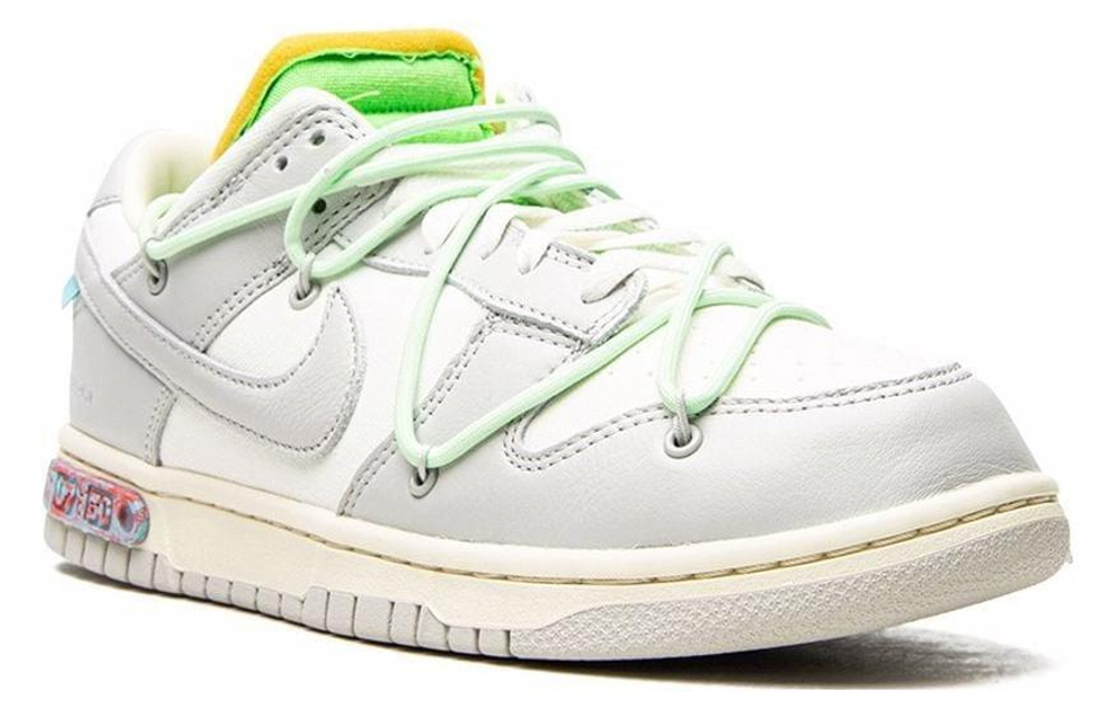 OFF-WHITE x Nike Dunk Low The 50 NO.7 Joint Green Shoe Lace Green Buckle Casual Low Panel Shoes