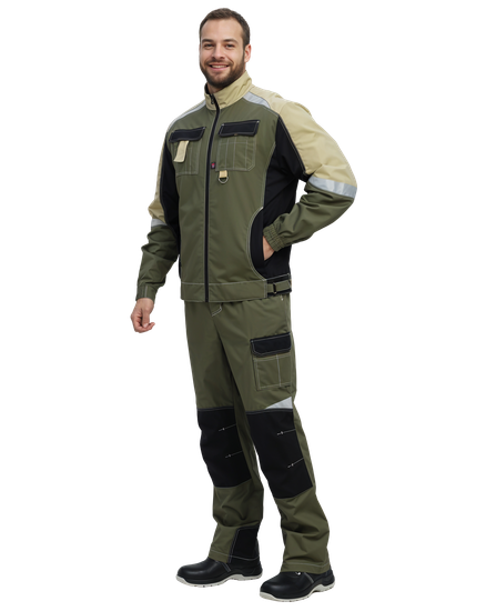 Костюм "Вектрон-2 МВО" полукомбинезон (хаки/черный/бежевый)