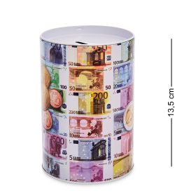 BX-225 Металлическая копилка «Евро» 13,5см