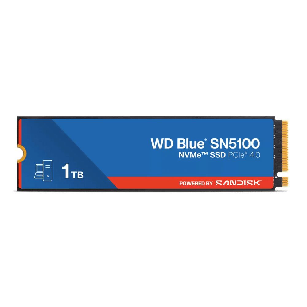 Твердотельный накопитель 1000GB SSD WD BLUE SN5100 M.2 2280 NVMe 4.0 R7100/W6700MB/s WDS100T5B0E