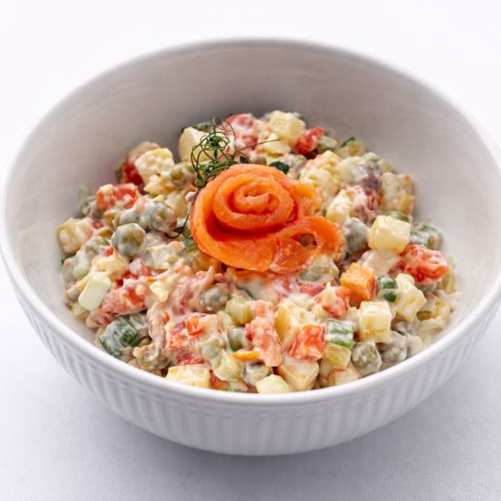 Оливье с лососем