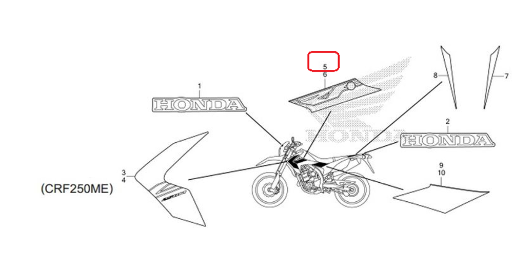 86193-KZZ-A20ZB. STRIPE, R. RR. SHROUD *TYPE1*. original decal on the radiator shroud