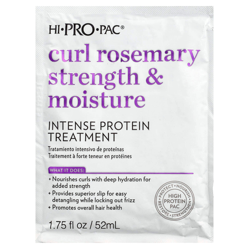 Hi Pro Pac, Curl Rosemary Strength & Moisture, средство для силы и увлажнения волос, интенсивный протеиновый уход, 52 мл (1,75 жидк. унции)
